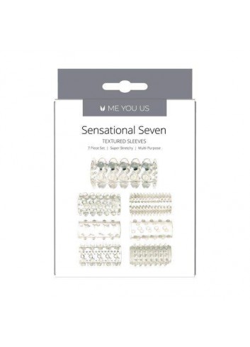 Stymulator- Me you Us Sensual Seven Textured Sleeves Transparent Small