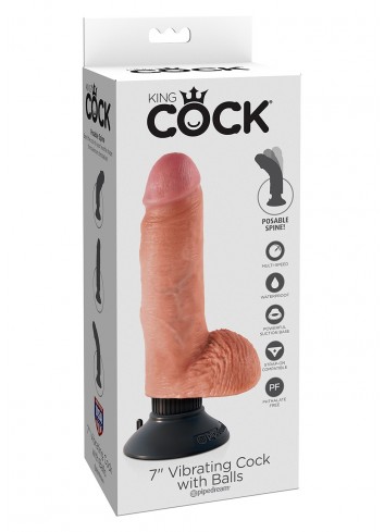 Realistyczny Wibrator z jądrami King Cock 18 cm