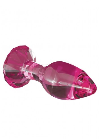 Różowy szklany korek analny