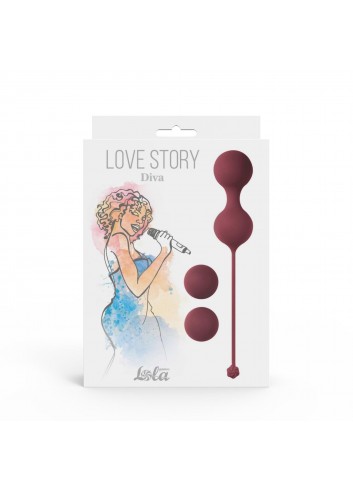 Vaginal balls set Love Story Diva Wine Red