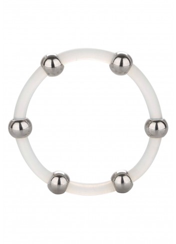 Steel Beaded Silicone Ring XL Transparent